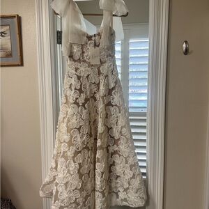 Klesis White Floral Lace maxi Dress